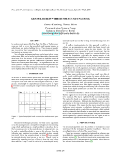 Granular Resynthesis for Sound Unmixing - Publications