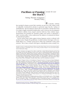 Paci&ordf;sm or Passing the Buck?