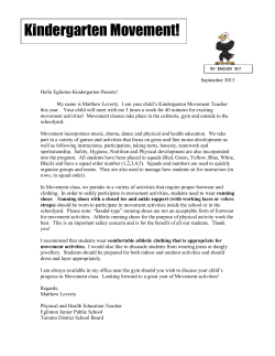 Kindergarten Movement! - TDSB School Websites