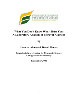 Betraying Trust: An Experimental Study