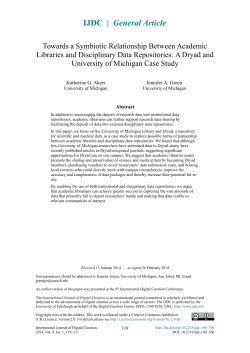 Towards a Symbiotic Relationship Between Academic Libraries and