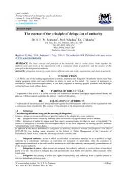 The essence of the principle of delegation of authority