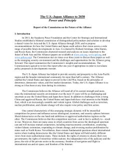 The US-Japan Alliance to 2030 Power and Principle