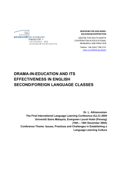 drama-in-education and its effectiveness in english second/foreign