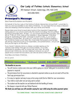 December 2016 Newsletter - Our Lady of Fatima