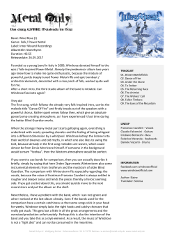 Band: Wind Rose (I) Genre: Folk / Power Metal Label: Inner Wound