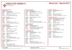 Music List &ndash; March 2017