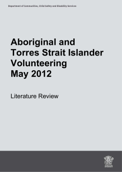 Aboriginal and Torres Strait Islander Volunteering May 2012