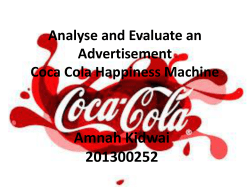 Analyse and Evaluate an Advertisement Coca Cola Happiness
