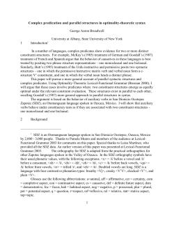 SDZ is an Otomanguean language spoken in San Dionicio