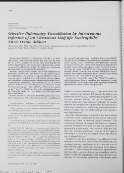 Selective Pulmonary Vasodilation by Intravenous Infusion of an