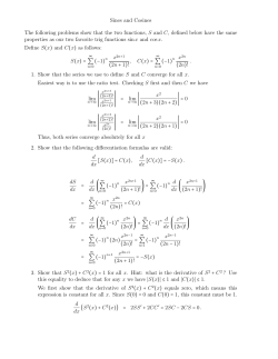 Sines and Cosines The following problems show that