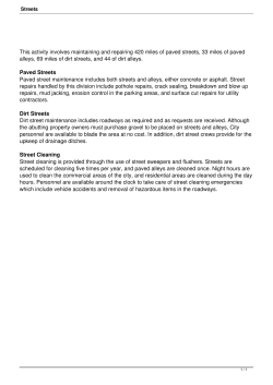 This activity involves maintaining and repairing 420 miles of paved