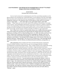 How Did We Get from Goodnight Moon to Go the F