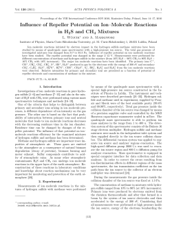 Influence of Repeller Potential on Ion&ndash;Molecule Reactions in H2S
