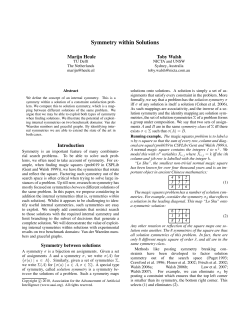 Symmetry within Solutions