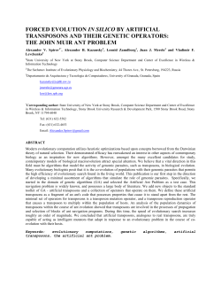 FORCED EVOLUTION IN SILICO BY ARTIFICIAL TRANSPOSONS