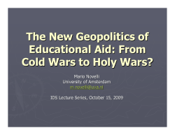 The New Geopolitics of Educational Aid: From Cold Wars to Holy