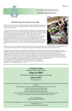 May 2017 Alumni Newsletter