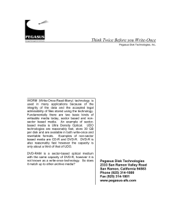 Pegasus Disk Technologies, Inc. - Pegasus Storage Management
