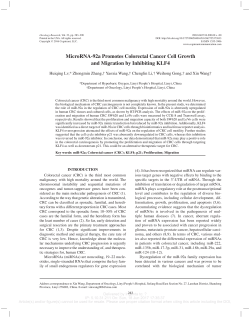 MicroRNA-92a Promotes Colorectal Cancer Cell