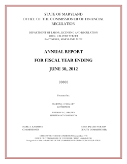 annual report for fiscal year ending june 30, 2012