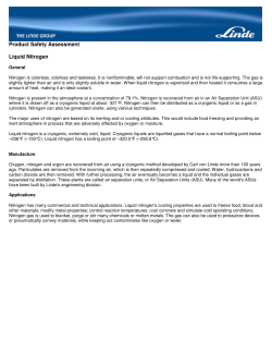 Product Safety Assessment Liquid Nitrogen - Linde