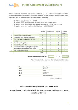 Stress Assessment Questionnaire