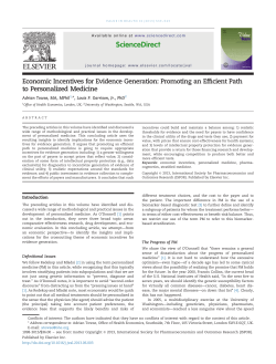 Economic Incentives for Evidence Generation: Promoting an