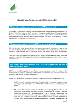 Questions and answers on the EFSA conclusion