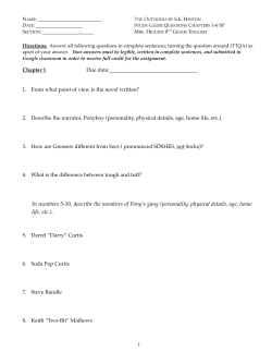 Outsiders SGQs 1-6 2014 SP 2015