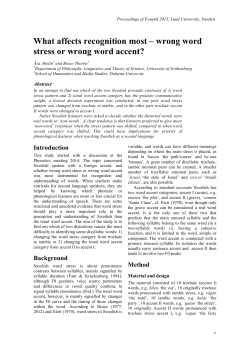 What affects recognition most – wrong word stress or