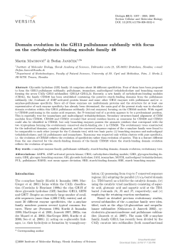 Domain evolution in the GH13 pullulanase subfamily