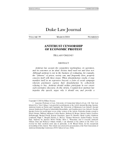 Antitrust Censorship of Economic Protest