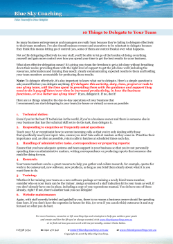 10 Things to Delegate to Your Team