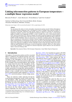 Linking teleconnection patterns to European temperature &ndash; a