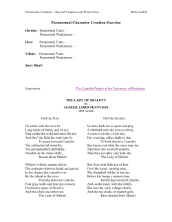 Paranormal Character Creation Exercise