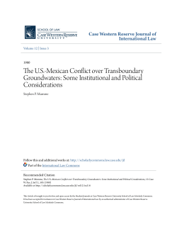 The US-Mexican Conflict over Transboundary Groundwaters: Some