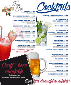 Topo Gigio Cocktail Menu