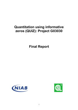 Quantitation using informative zeros (QUIZ