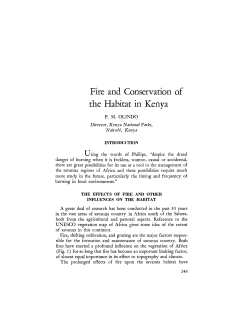 Fire and Conservation of the Habitat in Kenya