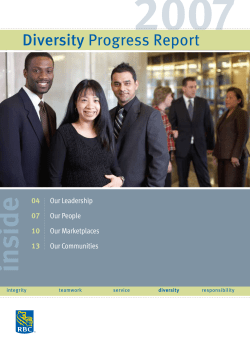 Diversity Progress Report