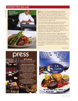 EDITOR`S PICK: Red Lentil