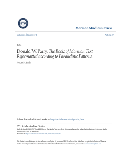 Donald W. Parry, The Book of Mormon Text Reformatted according