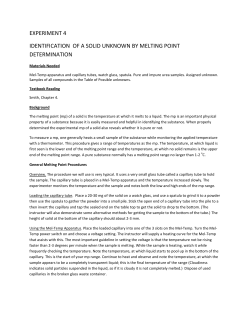 experiment 4 identification of a solid unknown by melting point