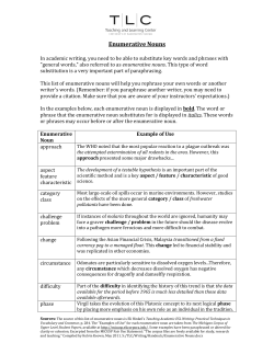 Enumerative Nouns