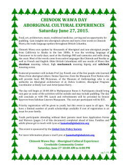 CHINOOK WAWA DAY ABORIGINAL CULTURAL EXPERIENCES