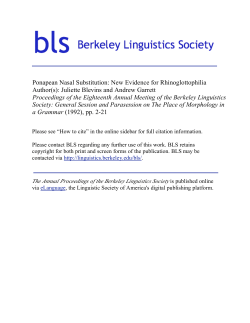 b Berkeley Linguistics Society