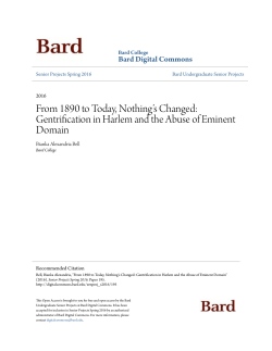 Gentrification in Harlem and the Abuse of Eminent Domain
