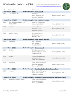 NJTA Qualified Products List (QPL)